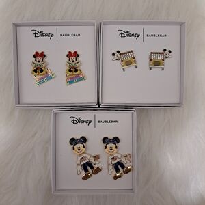 Disney x BaubleBar Back To School 4th Of July Mickey Minnie Stud Earrings Set